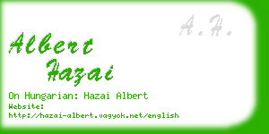 albert hazai business card